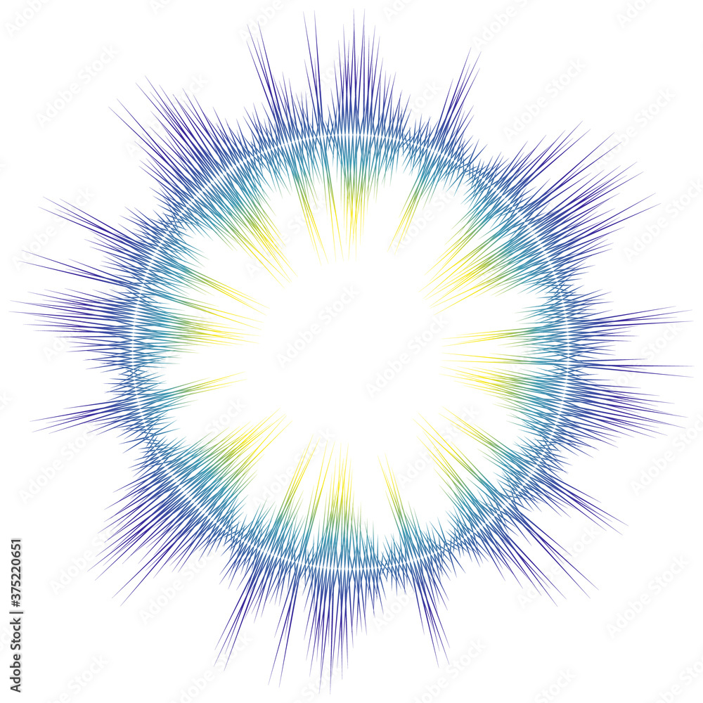 Aufkleber circle music wave on white background. jpeg colorful round waveform banner. audio pulse player illus