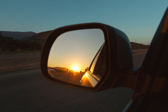 Sunset in Rear Mirror