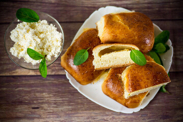 sweet homemade baked cakes with cottage cheese