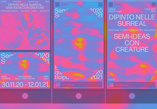Set di eventi social media psichedelici moderni