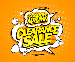Good bye autumn, autumn clearance sale web banner