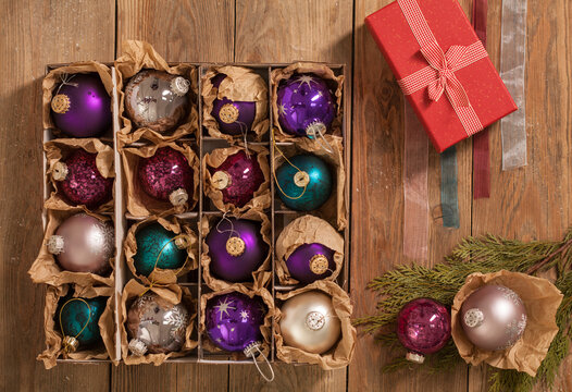 Christmas Stuff on a Wooden Table
