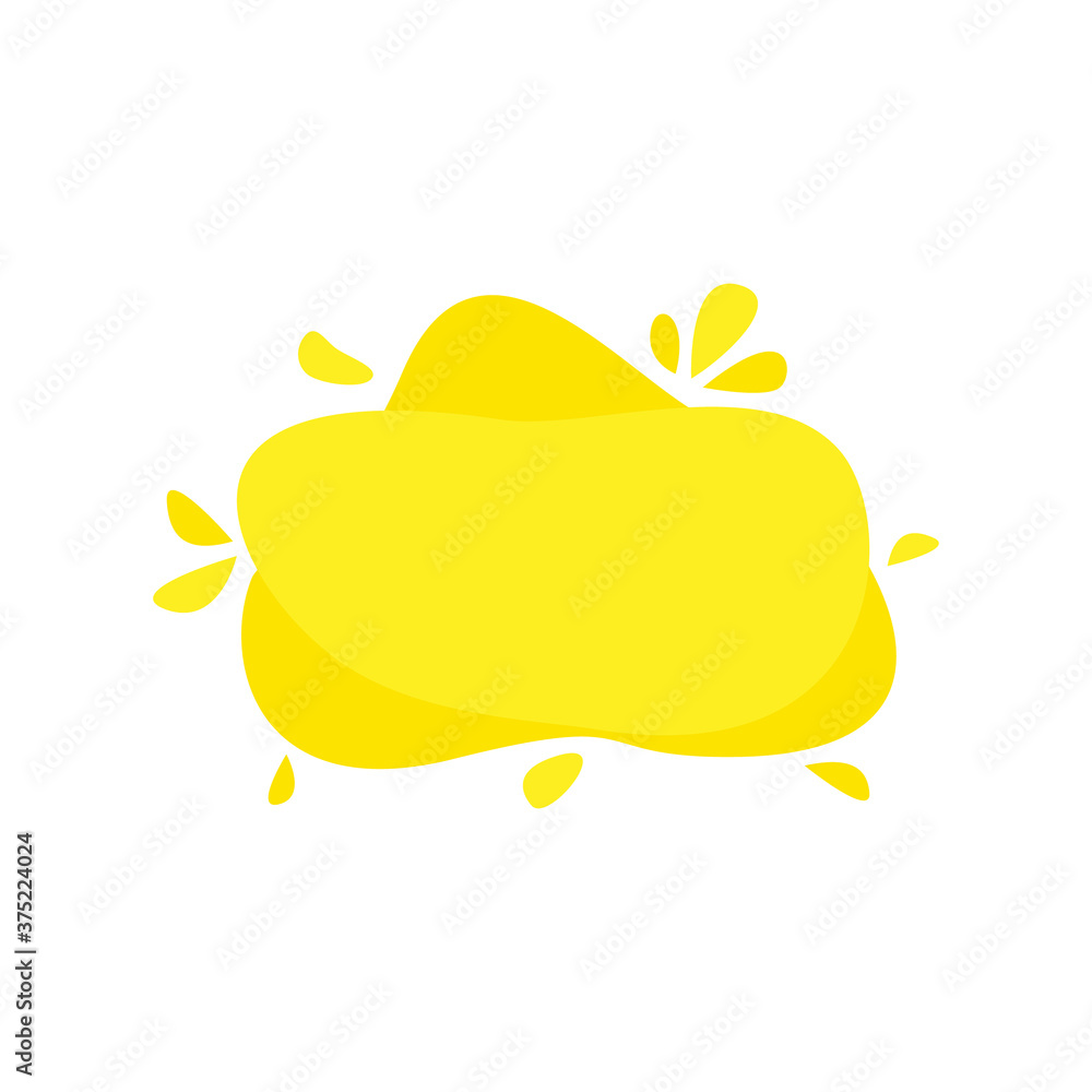 Poster yellow blob icon. vector 3d gradient geometric spot for banners and flyers. geometric shapes with dy