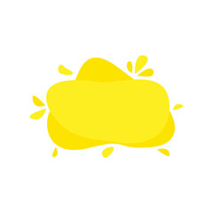 Yellow blob icon. Vector 3d gradient geometric spot for banners and flyers. Geometric shapes with dynamic colors. Abstract spot with elements for trendy vibrant color design.
