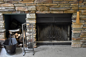 Fireplace in Cabin