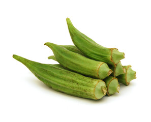Okras isolated on white background