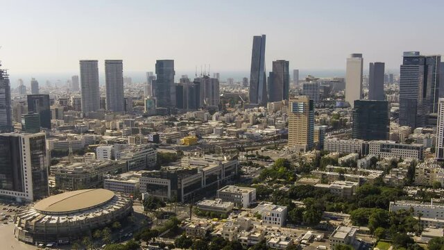 [Time lapse] South Tel Aviv on a beautiful summer day, aerial drone timelapse 4k, Israel