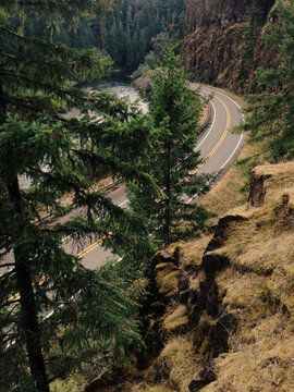 Curved Mountain Road