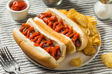 American Hot Dog with Ketchup