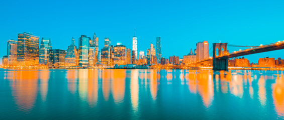 View of New York City Manhattan midtown at dusk