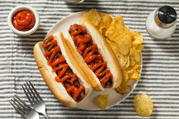 American Hot Dog with Ketchup