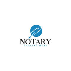 Notary, Lawyer / Law firm Logo design. Feather symbol or icon vector logo design template.
