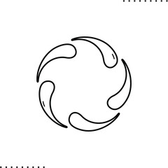 Fototapeta premium 5 part circle vector icon in outline