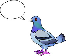Vector pigeon with talk bubble