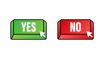 Yes and No button. Feedback concept. Positive feedback concept. Choice button icon. Vector stock illustration.