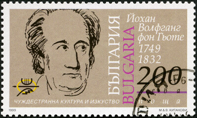 Obraz premium BULGARIA - 1999: shows Johann Wolfgang von Goethe (1749-1832), Foreign Culture and Art, 1999
