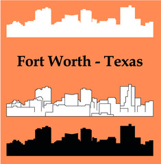 Forth Worth, Texas (city silhouette)