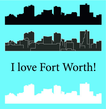 Forth Worth, Texas (city Silhouette)