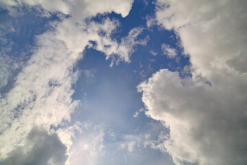 cloudy sky white and blue background