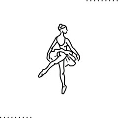 Ballerina vector icon in outline