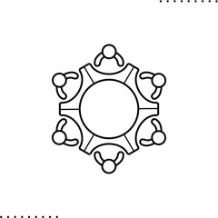 Fototapeta premium Co-working vector icon in outline