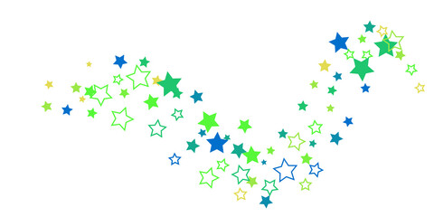 Shooting stars confetti. Multi-colored stars. Holiday background. Abstract texture on a white background. Design element. Vector illustration, EPS 10.	