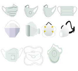 vector illustration of protective masks