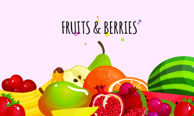Fruits graphic vector design template background, fruit banner design for advisements graphic illustration.