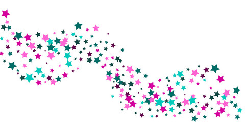 Shooting stars confetti. Multi-colored stars. Holiday background. Abstract texture on a white background. Design element. Vector illustration, EPS 10.	
