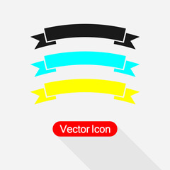 Banner Icon, Ribbon Symbol. Vector Illustration Eps10