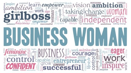 Businesswoman vector illustration word cloud isolated on a white background.