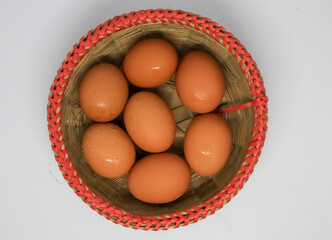 easter eggs in a basket