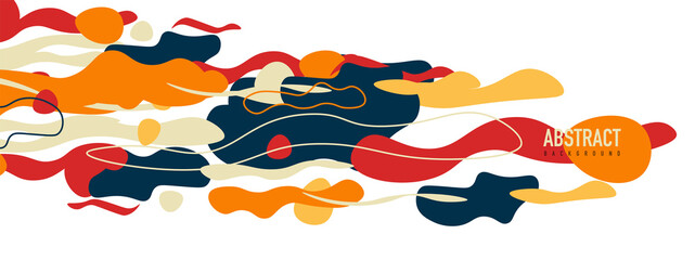 Trendy liquid style shapes abstract design, dynamic vector background for placards, brochures, posters, web landing pages, covers or banners