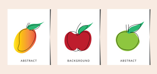 One continuous line draw a fruit shape Vector illustration.