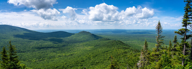 Panoramic view of the Appalachian mountains during summertime in Canada