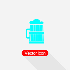 Bottle With Beer Mug Icon, Beer Icon Vector Illustration Eps10