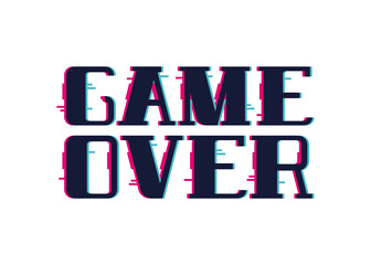 Game Over, Video Game, Vector Text Illustration Background