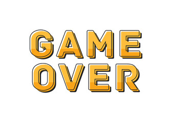 Game Over, Video Game, Vector Text Illustration Background