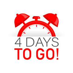 4 day to go in modern style. Special offer badge. Web design. Sale tag. Vector illustration.