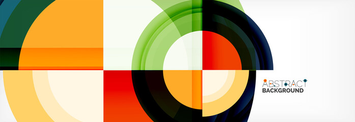 Round shapes, triangles and circles. Modern abstract background