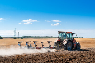 Close-up of Ploughing in the fields