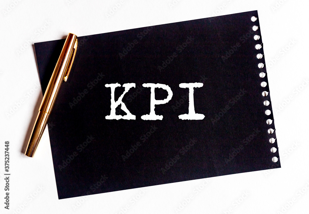 Poster kpi key performance indicator written on paper. business kpi