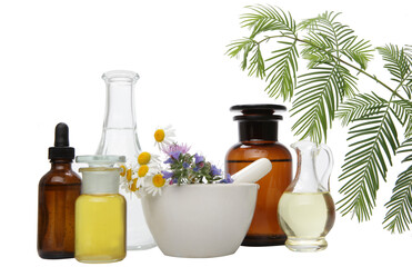 The essential oil falling into organic bio alternative medicine.