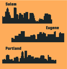 Set of 3 city in Oregon ( Salem, Portland, Eugene )