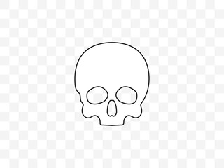 Skull, bone, halloween icon. Vector illustration, flat design.