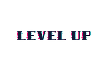 Level Up, Retro 8-Bit Game Design Text Vector Illustration Background