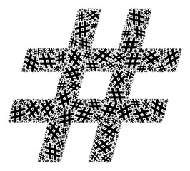 Fractal collage jail. Raster collage is made from repeating jail elements. Flat raster design on a white background.