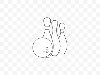 Bowling, game, strike icon. Vector illustration, flat design.