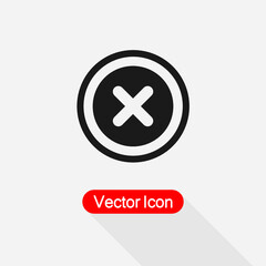 Close Icon, Cancel Icon, Cancel Close Button Icon, Delete Icon Vector Illustration Eps10