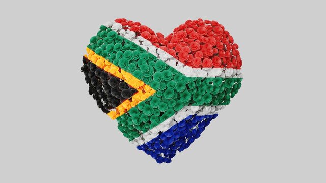 South Africa National Day. April 27. Freedom Day. Heart shape ma